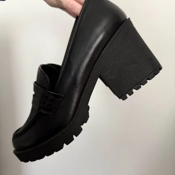 SODA Chunky Black Platform Loafers – Size 9 - Picture 3 of 5